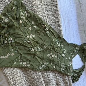 Reformation Green Demi Floral Midi Dress